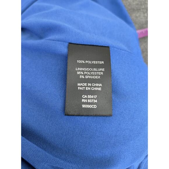 Claire Desjardins Abstract Art to Wear Floral Dress Blue Sleeveless Flowey Sz M - Picture 7 of 11